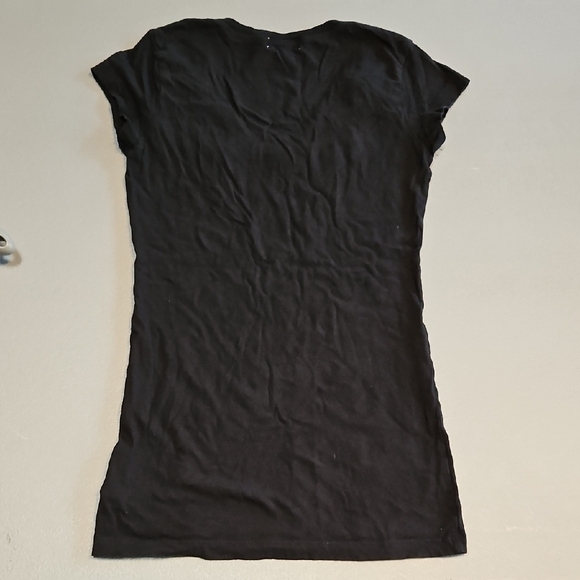 Guess Black Fitted Sparkly / Studded Tee - Picture 7 of 8